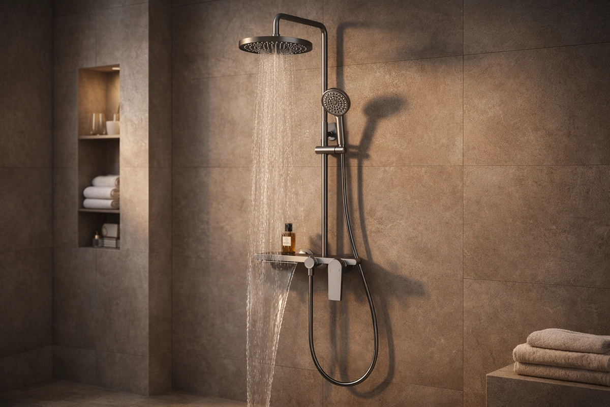 Colonne de douche mitigeur gris mat Noche